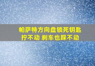 帕萨特方向盘锁死钥匙拧不动 刹车也踩不动